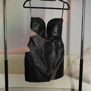 LaMarque Garbina Leather Mini Dress Size Small
